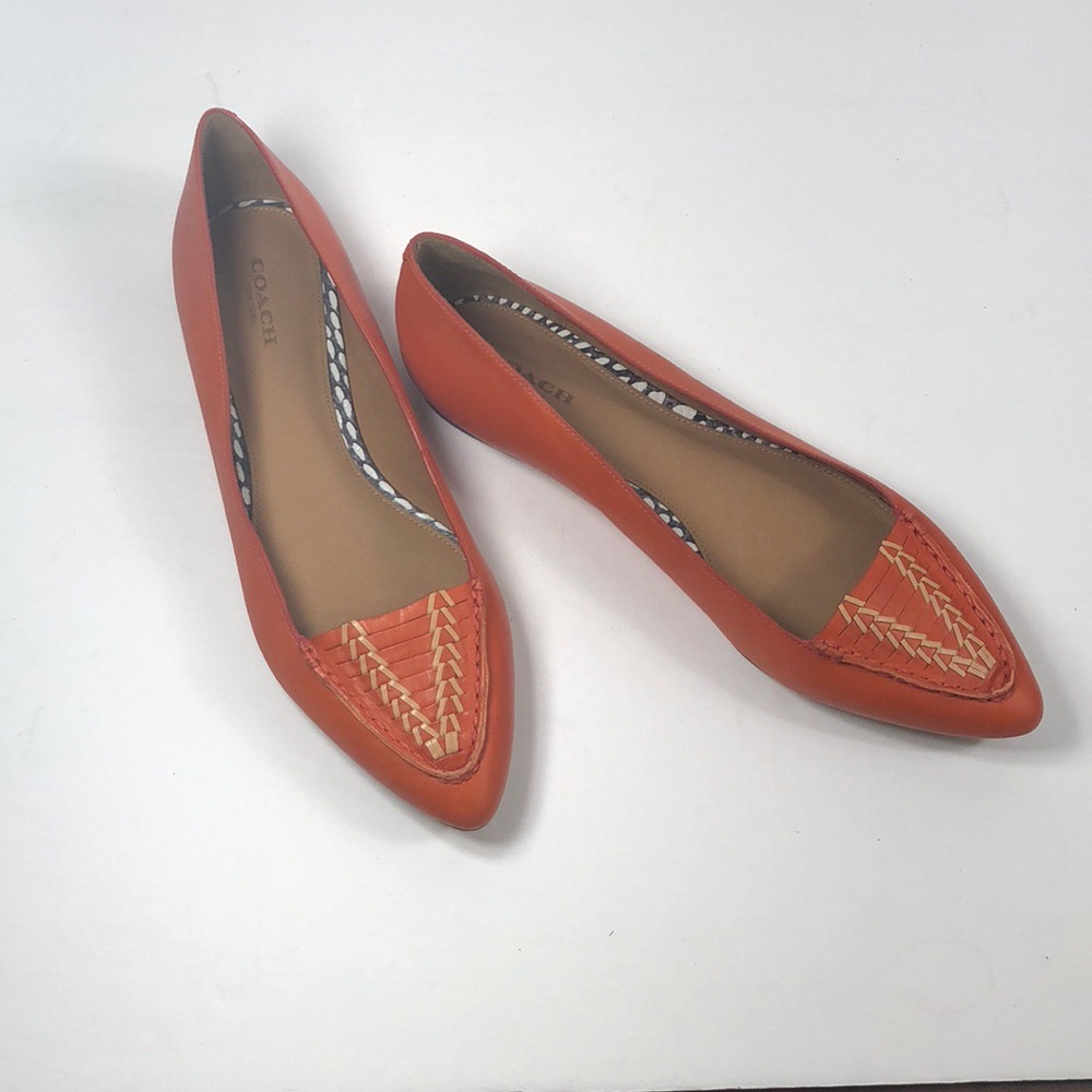 NWOT Orange Coach Moccasin Ballet Flat Loafers